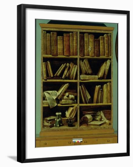 Trompe L'Oeil of a Bookcase, 1710-20-Giuseppe Maria Crespi-Framed Giclee Print