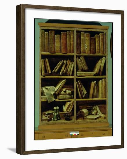 Trompe L'Oeil of a Bookcase, 1710-20-Giuseppe Maria Crespi-Framed Giclee Print