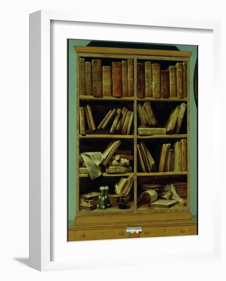 Trompe L'Oeil of a Bookcase, 1710-20-Giuseppe Maria Crespi-Framed Giclee Print