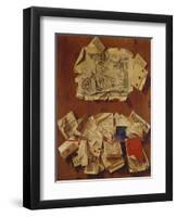 Trompe L'Oeil of a Print of a Shepherd by Simone Cantarini-Domenico Remps-Framed Giclee Print