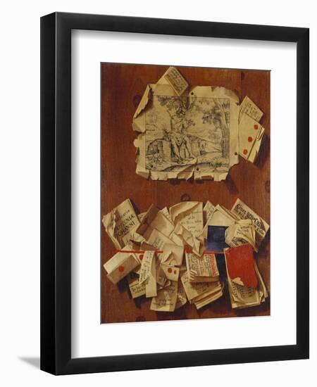 Trompe L'Oeil of a Print of a Shepherd by Simone Cantarini-Domenico Remps-Framed Giclee Print