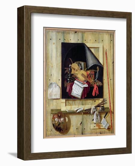 Trompe L'Oeil Still Life, 1665-Cornelis Norbertus Gysbrechts-Framed Premium Giclee Print