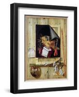 Trompe L'Oeil Still Life, 1665-Cornelis Norbertus Gysbrechts-Framed Premium Giclee Print