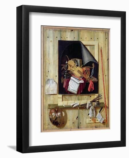 Trompe L'Oeil Still Life, 1665-Cornelis Norbertus Gysbrechts-Framed Premium Giclee Print