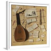 Trompe L'Oeil Still Life with a Lute, Rebec and Music Sheets-Cornelis Norbertus Gijsbrechts-Framed Giclee Print