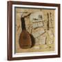 Trompe L'Oeil Still Life with a Lute, Rebec and Music Sheets-Cornelis Norbertus Gijsbrechts-Framed Giclee Print