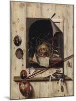 Trompe L'Oeil with Studio Wall and Vanitas Still Life, 1668-Cornelis Norbertus Gysbrechts-Mounted Giclee Print