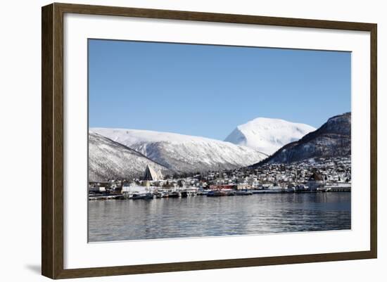Tromsdalen and the Cathedral of the Arctic Opposite Tromso, Troms, Norway, Scandinavia, Europe-David Lomax-Framed Photographic Print