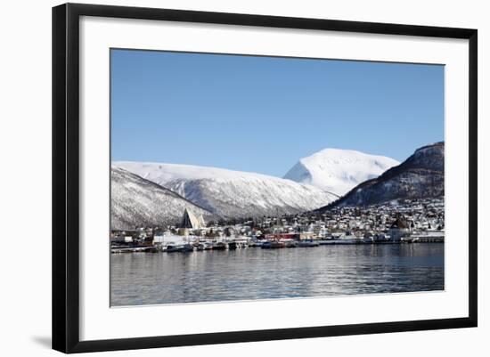 Tromsdalen and the Cathedral of the Arctic Opposite Tromso, Troms, Norway, Scandinavia, Europe-David Lomax-Framed Photographic Print