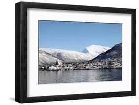 Tromsdalen and the Cathedral of the Arctic Opposite Tromso, Troms, Norway, Scandinavia, Europe-David Lomax-Framed Photographic Print