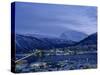 Tromso and its Bridge to the Mainland at Dusk, Arctic Norway, Scandinavia, Europe-Dominic Harcourt-webster-Stretched Canvas