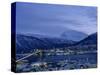 Tromso and its Bridge to the Mainland at Dusk, Arctic Norway, Scandinavia, Europe-Dominic Harcourt-webster-Stretched Canvas