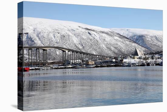 Tromso Bridge and the Cathedral of the Arctic in Tromsdalen, Troms, Norway, Scandinavia, Europe-David Lomax-Stretched Canvas