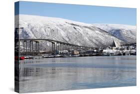 Tromso Bridge and the Cathedral of the Arctic in Tromsdalen, Troms, Norway, Scandinavia, Europe-David Lomax-Stretched Canvas