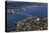 Tromso River and Tromso Including the Cathedral from Top of Tromsoya City Center of Tromso-Olivier Goujon-Stretched Canvas