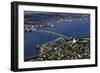 Tromso River and Tromso Including the Cathedral from Top of Tromsoya City Center of Tromso-Olivier Goujon-Framed Photographic Print