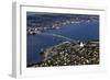 Tromso River and Tromso Including the Cathedral from Top of Tromsoya City Center of Tromso-Olivier Goujon-Framed Photographic Print