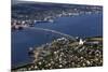 Tromso River and Tromso Including the Cathedral from Top of Tromsoya City Center of Tromso-Olivier Goujon-Mounted Photographic Print