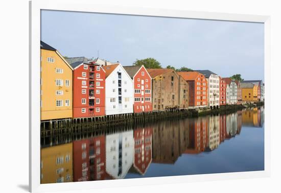 Trondheim, Norway, Old Warehouses Now Homes over the River-Bill Bachmann-Framed Photographic Print