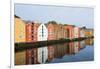 Trondheim, Norway, Old Warehouses Now Homes over the River-Bill Bachmann-Framed Premium Photographic Print