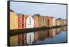 Trondheim, Norway, Old Warehouses Now Homes over the River-Bill Bachmann-Framed Stretched Canvas