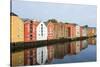 Trondheim, Norway, Old Warehouses Now Homes over the River-Bill Bachmann-Stretched Canvas