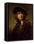 Tronie' of a Young Man with Gorget and Beret, circa 1639-Rembrandt van Rijn-Framed Stretched Canvas