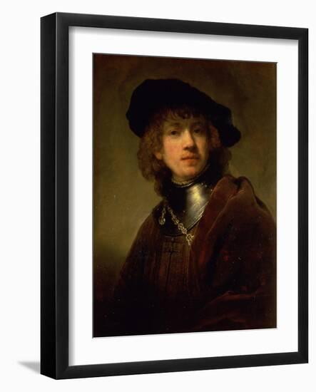 Tronie' of a Young Man with Gorget and Beret, circa 1639-Rembrandt van Rijn-Framed Giclee Print