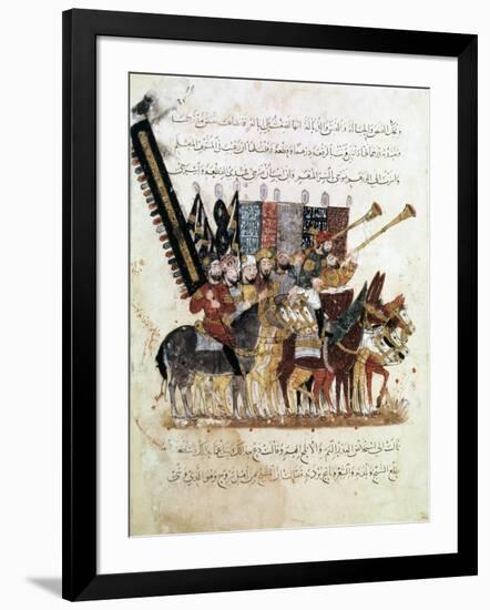 Troop of Horsemen at a Religious Ceremony, C1240-null-Framed Giclee Print