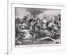 Trooper Fortune Cutting Loose the Living Oxen under Heavy Fire-H. Dixon-Framed Giclee Print