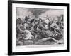 Trooper Fortune Cutting Loose the Living Oxen under Heavy Fire-H. Dixon-Framed Giclee Print