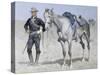 Trooper of the Plains-Frederic Sackrider Remington-Stretched Canvas