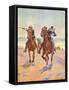 Troopers in Pursuit-Charles Shreyvogel-Framed Stretched Canvas