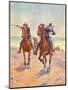 Troopers in Pursuit-Charles Shreyvogel-Mounted Art Print