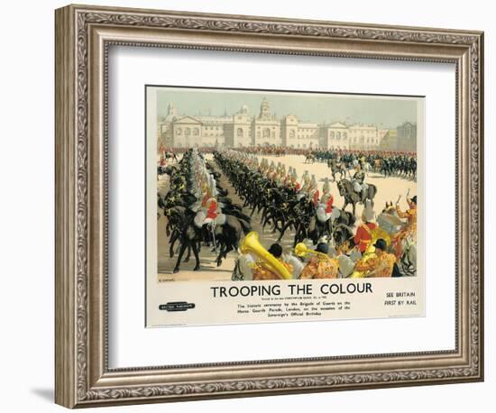 Trooping the Colour, Poster Advertising British Railways, c.1950-Christopher Clark-Framed Giclee Print