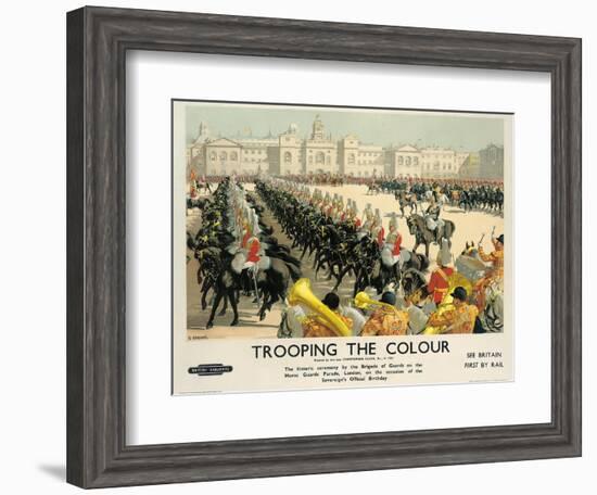 Trooping the Colour, Poster Advertising British Railways, c.1950-Christopher Clark-Framed Giclee Print