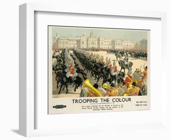 Trooping the Colour, Poster Advertising British Railways, c.1950-Christopher Clark-Framed Giclee Print