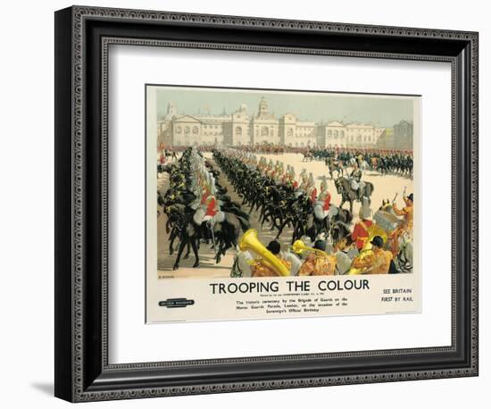 Trooping the Colour, Poster Advertising British Railways, c.1950-Christopher Clark-Framed Giclee Print