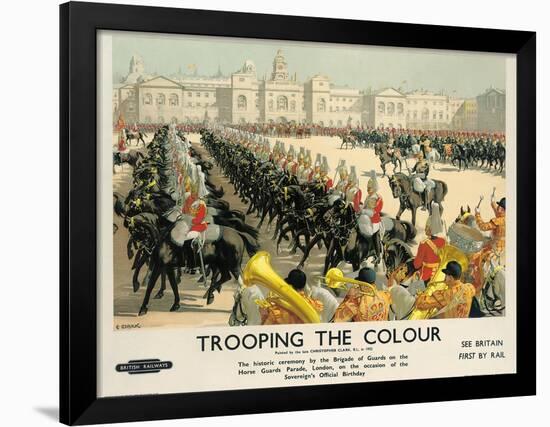 Trooping the Colour, Poster Advertising British Railways, c.1950-Christopher Clark-Framed Giclee Print