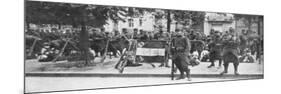 Troops and Flag of the French 102nd Infantry, Saint-Francois-Xavier, Paris, France, August 1914-null-Mounted Giclee Print