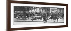 Troops and Flag of the French 102nd Infantry, Saint-Francois-Xavier, Paris, France, August 1914-null-Framed Giclee Print