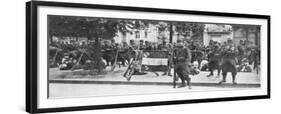 Troops and Flag of the French 102nd Infantry, Saint-Francois-Xavier, Paris, France, August 1914-null-Framed Giclee Print