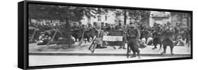 Troops and Flag of the French 102nd Infantry, Saint-Francois-Xavier, Paris, France, August 1914-null-Framed Stretched Canvas