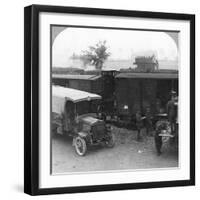 Troops and Supplies are Rushed from a Railhead to the Firing Line, World War I, C1914-C1918-null-Framed Photographic Print