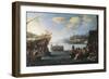 Troops Embarking on Galley in Port of Genoa-null-Framed Giclee Print