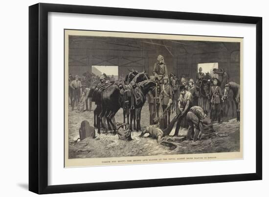 Troops for Egypt, the Second Life Guards at the Royal Albert Docks Waiting to Embark-John Charlton-Framed Giclee Print