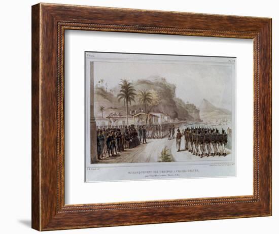 Troops in Prahia Grande for the 1811-14 Expedition Against Montevideo-Jean Baptiste Debret-Framed Art Print