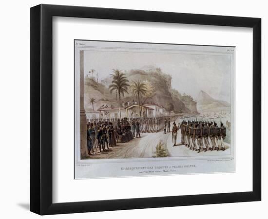 Troops in Prahia Grande for the 1811-14 Expedition Against Montevideo-Jean Baptiste Debret-Framed Art Print