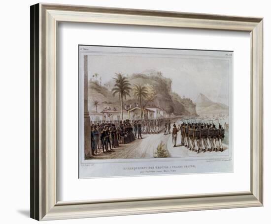 Troops in Prahia Grande for the 1811-14 Expedition Against Montevideo-Jean Baptiste Debret-Framed Art Print