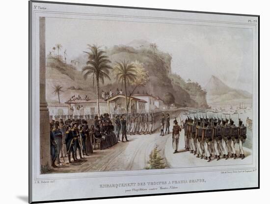 Troops in Prahia Grande for the 1811-14 Expedition Against Montevideo-Jean Baptiste Debret-Mounted Art Print